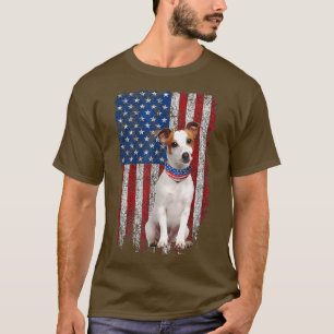 Funny Patriotic Jack Russell Terrier American Flag T-Shirt