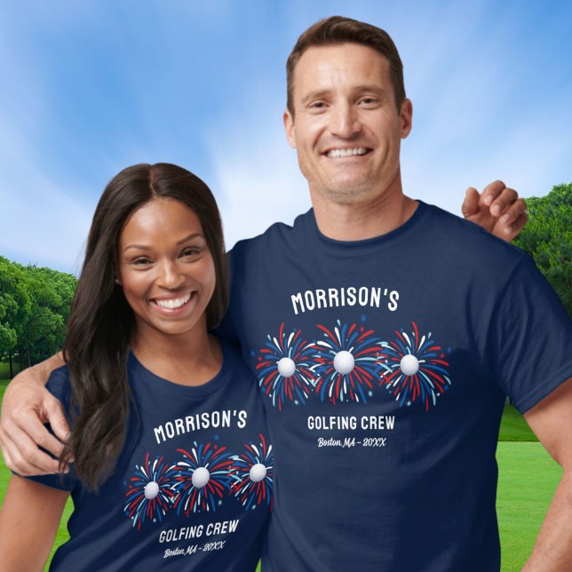 Funny Patriotic July 4th Fireworks Golfer Golfing T-Shirt (Creator Uploaded)