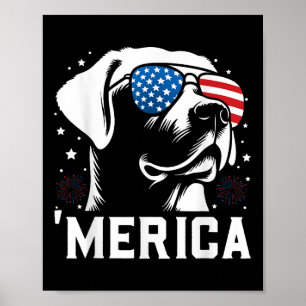 Funny Patriotic Labrador Retriever Merica Happy 4t Poster