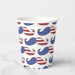 Funny Patriotic Moustache Pattern Paper Cups