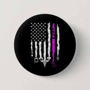 Funny Patriotic Pca Usa Flag Nurses Week Gifts 4th 6 Cm Round Badge