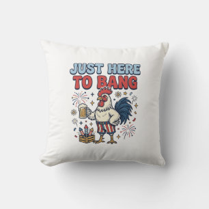 Funny Patriotic Rooster Fireworks Beer Shirt Desig Cushion