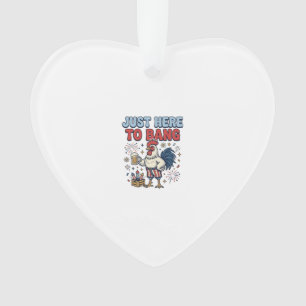 Funny Patriotic Rooster Fireworks Beer Shirt Desig Ornament