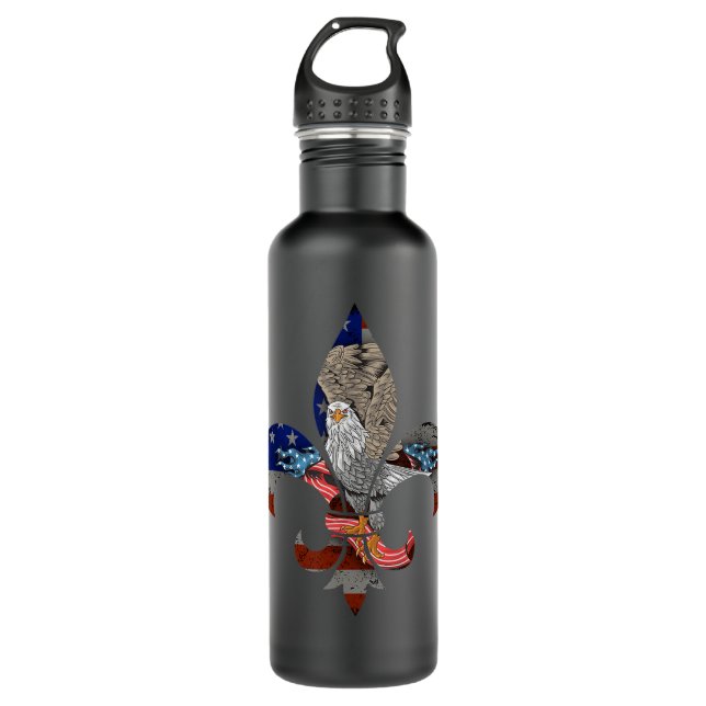 Funny Patriotic Scout Logo Scouting Lover Us Flag  710 Ml Water Bottle (Front)