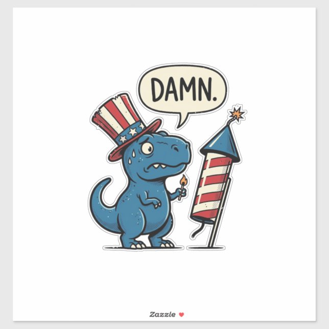 Funny Patriotic T-Rex Firework Shirt Design_1 (Sheet)
