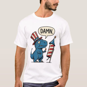 Funny Patriotic T-Rex Firework Shirt Design_1
