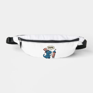 Funny Patriotic T-Rex Firework Shirt Design_1 Bum Bags