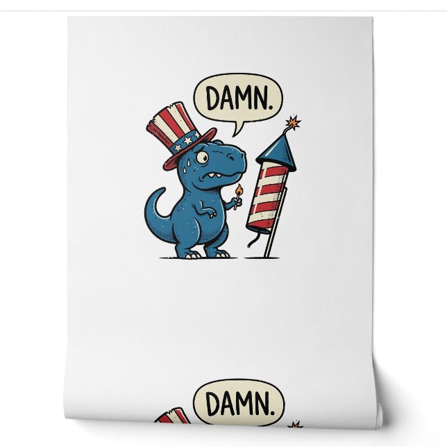 Funny Patriotic T-Rex Firework Shirt Design_1 Wallpaper (Unrolling)
