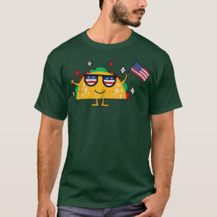 Funny Patriotic Taco American Flag USA 4th of July T-Shirt
