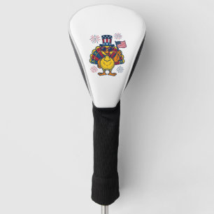 Funny Patriotic Turkey Fireworks Vintage Shirt_1 Golf Head Cover