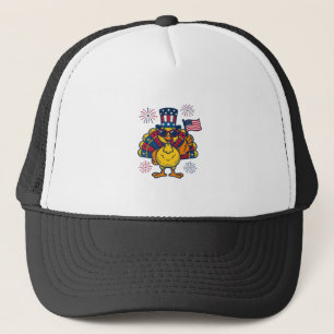 Funny Patriotic Turkey Fireworks Vintage Shirt_1 Trucker Hat