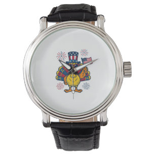 Funny Patriotic Turkey Fireworks Vintage Shirt_1 Watch