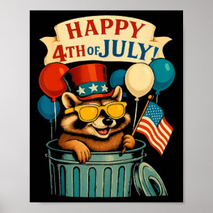 Funny Patriotic Us Flag Dad B Fish Fishing 4th Of  Poster