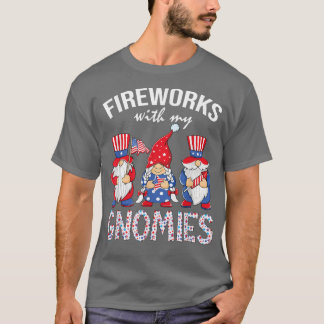 Funny Patriotics Pride Gnomes Gnomies Usa 4th Of J T-Shirt