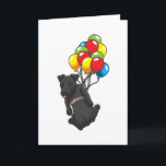 Funny Patterdale Terrier Dog With Balloons Card<br><div class="desc">A cool design with Patterdale Terrier motif with colourful balloons for women,  men,  boys and girls. A dog fan motif for all dog lovers who love Patterdale Terrier dogs.</div>