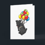 Funny Patterdale Terrier Dog With Balloons Card<br><div class="desc">A cool design with Patterdale Terrier motif with colourful balloons for women,  men,  boys and girls. A dog fan motif for all dog lovers who love Patterdale Terrier dogs.</div>