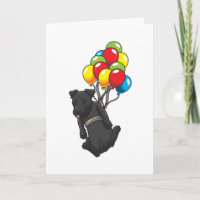 Funny Patterdale Terrier Dog With Balloons