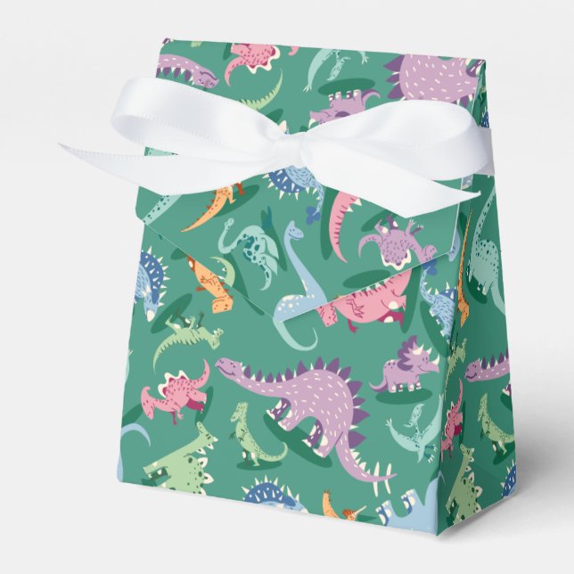 Funny pattern dino comic dinosaur favour box (Front Side)