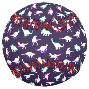 Funny pattern neon colour dino comic dinosaur softball