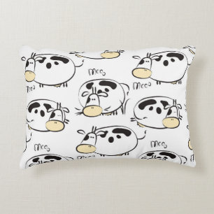 Funny pattern with childish animals. Vintage clip- Decorative Cushion