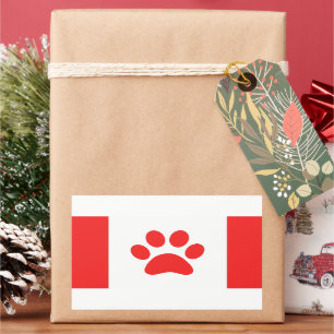 Funny Paw Canadian Flag Rectangular Sticker