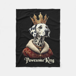 Funny Pawesome Dalmatian King Dog Carriage Art Fleece Blanket