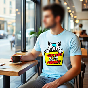 Funny Pawsome Cat Yellow Card Soccer Referee Gift T-Shirt