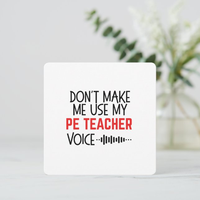 Funny PE Teacher Gift Invitation (Standing Front)