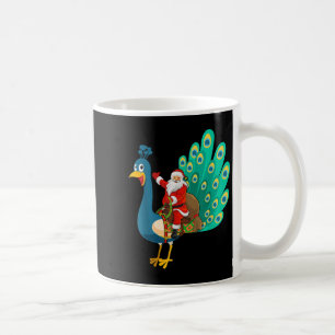 Funny Pea Bird Lover Santa Riding Pea Christmas  Coffee Mug