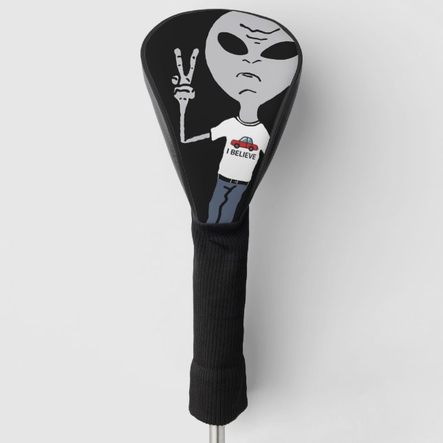 Funny Peace Alien Golf Head Cover (Front)
