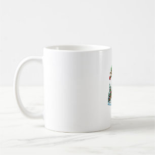 Funny Peace Hand Giraffe Elf Christmas Womens Mens Coffee Mug