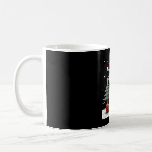 Funny Peace Hand Maltese Christmas Lights Womens M Coffee Mug (Left)