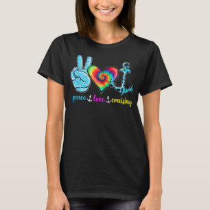 Funny Peace Love Cruising Sailing Cruise Tropical  T-Shirt