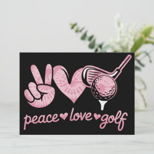 Funny Peace Love Golf Player Sport Lovers  Invitation