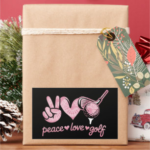 Funny Peace Love Golf Player Sport Lovers Rectangular Sticker