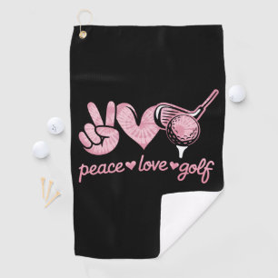 Funny Peace Love Golf Player Sport Lovers Towel