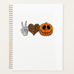 Funny Peace Love Halloween T-Shirt Planner
