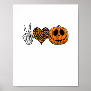 Funny Peace Love Halloween T-Shirt Poster