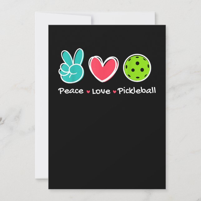 Funny Peace Love Pickleball Court Play Loves Pickl Save The Date (Front)