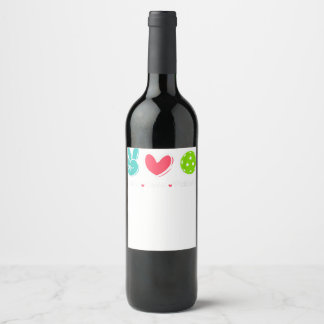 Funny Peace Love Pickleball Court Play Loves Pickl Wine Label