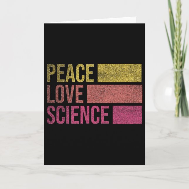Funny Peace Love Science Lovers Math Chemistry Tea Card (Front)