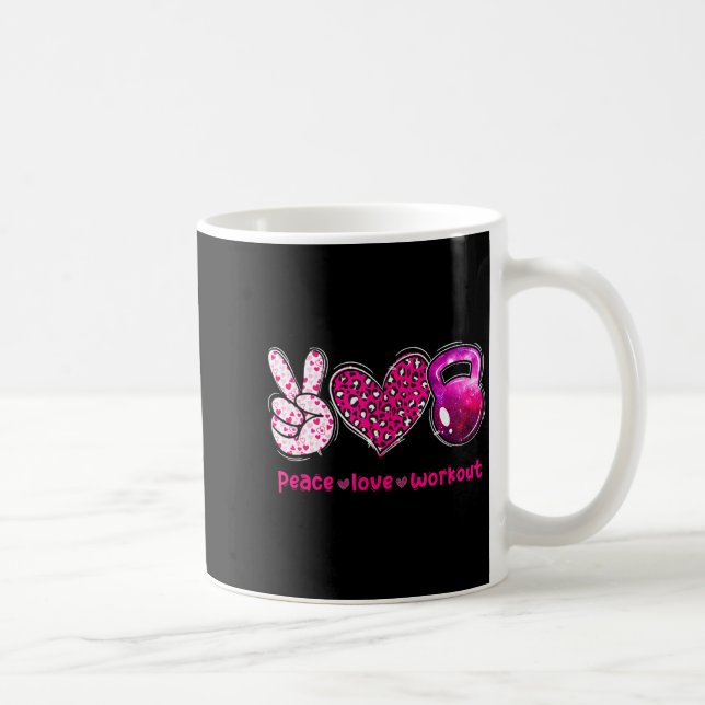 Funny Peace Love Workout Gym Lifting Gymer Valenti Coffee Mug (Right)