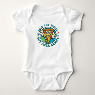 Funny Peaceful Pizza Outfit for Boys & Girls Baby Bodysuit