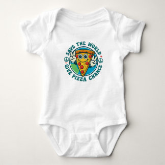 Funny Peaceful Pizza Outfit for Boys & Girls Baby Bodysuit
