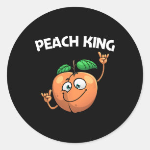 Funny Peach For Men Dad Dancing Peach Fruit Lover Classic Round Sticker