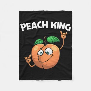 Funny Peach For Men Dad Dancing Peach Fruit Lover Fleece Blanket
