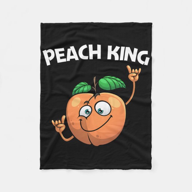 Funny Peach For Men Dad Dancing Peach Fruit Lover  Fleece Blanket (Front)