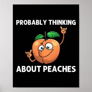 Funny Peach For Men Women Dancing Peach Fruit Love Poster