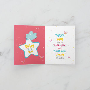 Funny Peach Sparkle Magic Tooth Fairy Thank You Card