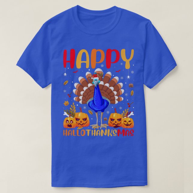 Funny Peacock Bird Lover Happy Peacock HelloThanks T-Shirt (Design Front)